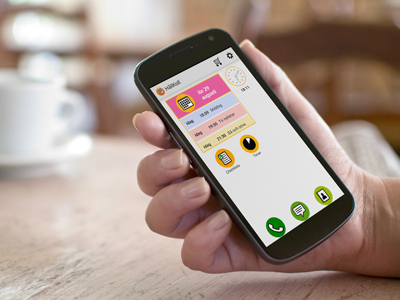 Bild på telefon med HållKoll förstasida