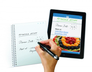 Bild på penna, block och iPad