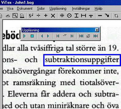 Bild på ViTex programmenyer.